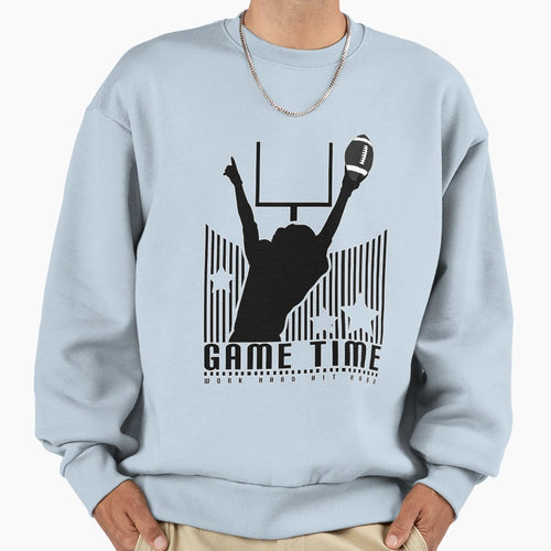 Game Time Football Grey Sweatshirt - Unique Graphic Men Women - T-Shirt, Sweatshirt, Hoodie