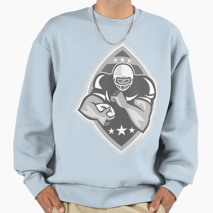 American Football Player Running Sweatshirt - Trendy Graphic Men Women - T-Shirt, Sweatshirt, Hoodie