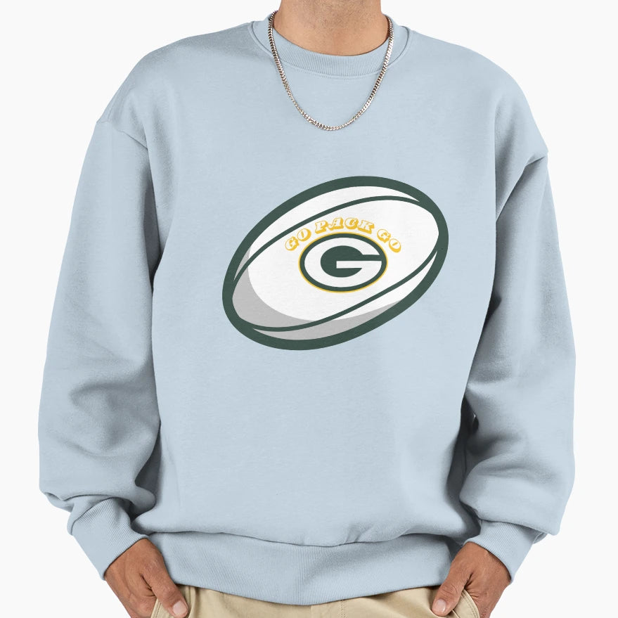Go Pack Go Green Bay Packers Ball Sweatshirt - Graphic Print Unisex - T-Shirt, Sweatshirt, Hoodie