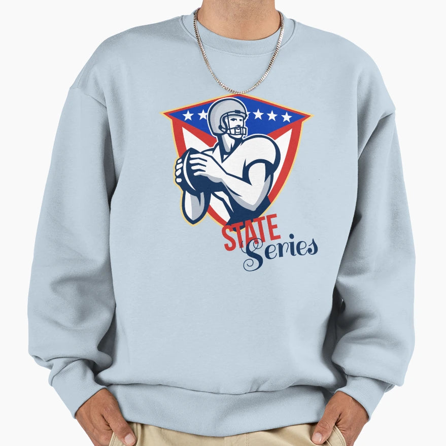 American Football Quarterback State Sweatshirt - Graphic Print for Adults - T-Shirt, Sweatshirt, Hoodie