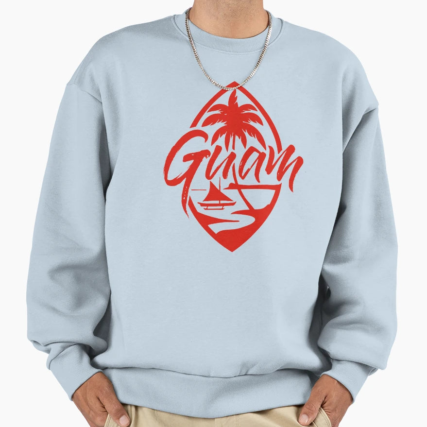 Guam Island Red Sweatshirt - Custom Art Print for Adults - T-Shirt, Sweatshirt, Hoodie