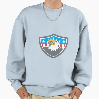 American Bald Eagle Head Flag Shield Sweatshirt - Graphic Print Unisex - T-Shirt, Sweatshirt, Hoodie