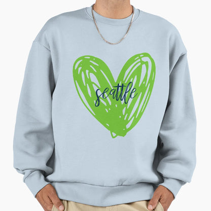Seattle Heart 2 Sweatshirt - Trendy Graphic for Adults - T-Shirt, Sweatshirt, Hoodie