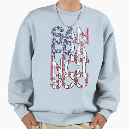 Us Flag City San Francisco Sweatshirt - Unique Graphic Unisex - T-Shirt, Sweatshirt, Hoodie