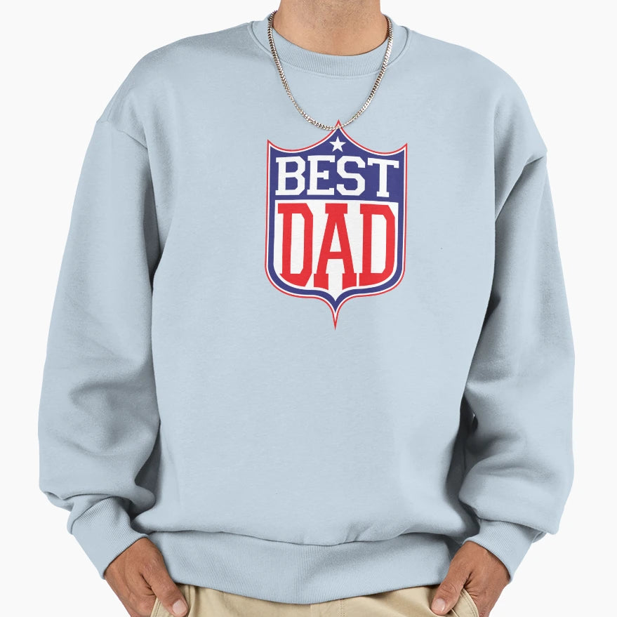 Best Dad Football Sweatshirt - Minimalist Print Men Women - T-Shirt, Sweatshirt, Hoodie