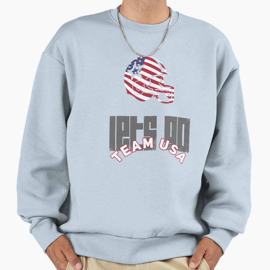 Football Helmet Usa Team Flag Sweatshirt - Casual Everyday Wear Unisex - T-Shirt, Sweatshirt, Hoodie