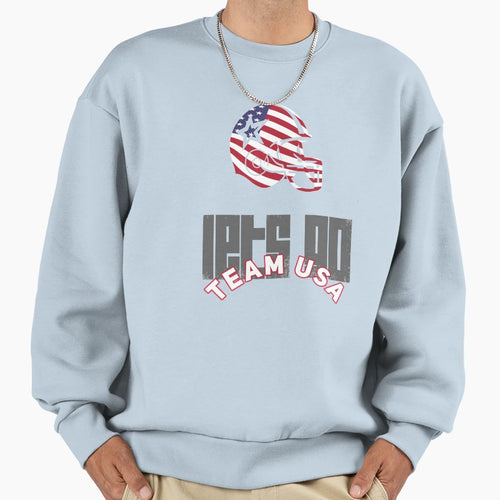 Football Helmet Usa Team Flag Sweatshirt - Casual Everyday Wear Unisex - T-Shirt, Sweatshirt, Hoodie
