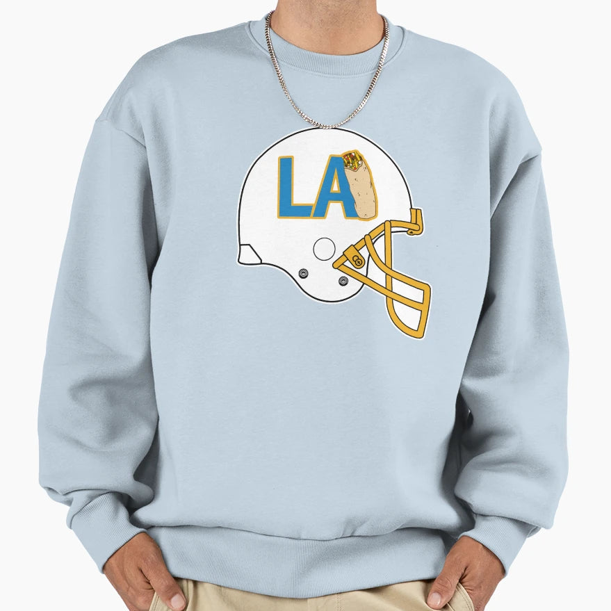 Los Angeles Burritos Helmet Sweatshirt - Fun Novelty Design Men Women - T-Shirt, Sweatshirt, Hoodie