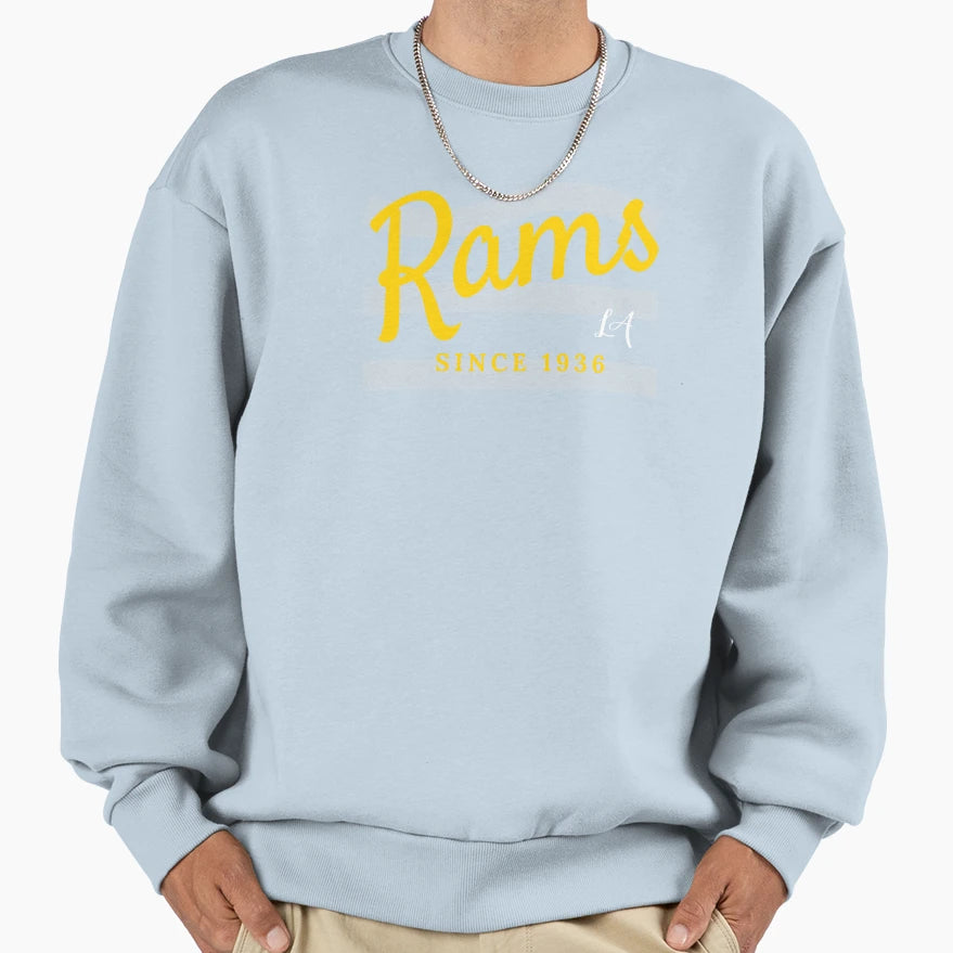 Yellow And Black Rams Logo Sweatshirt - Custom Art Print for Adults - T-Shirt, Sweatshirt, Hoodie