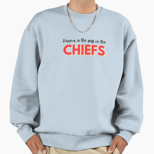 Karma Is Guy Chiefs 2 Sweatshirt - Minimalist Print for Adults - T-Shirt, Sweatshirt, Hoodie