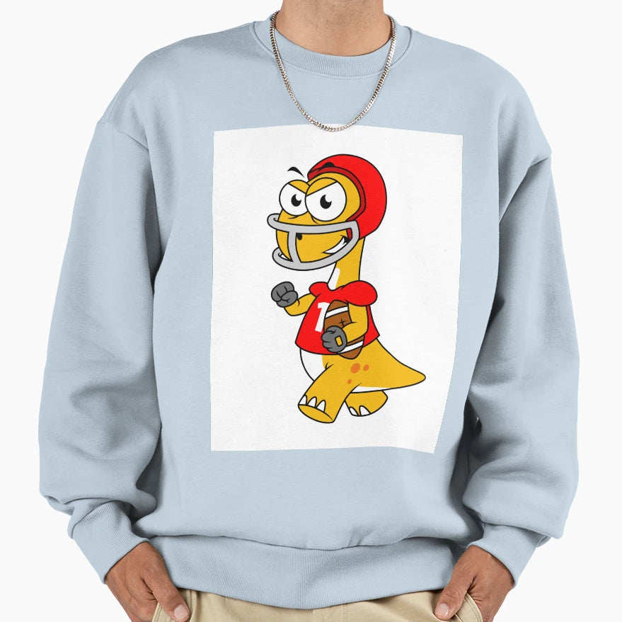 Illustration Brontosaurus Playing Sweatshirt - Custom Art Print Men Women - T-Shirt, Sweatshirt, Hoodie