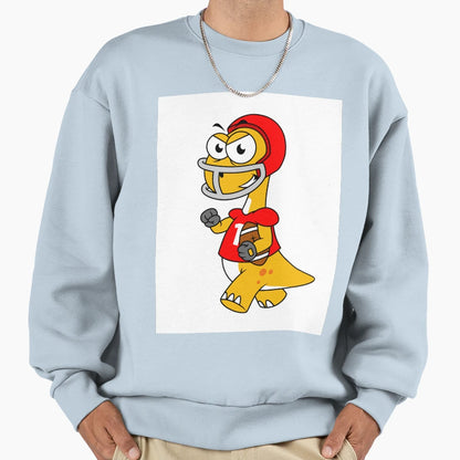 Illustration Brontosaurus Playing Sweatshirt - Custom Art Print Men Women - T-Shirt, Sweatshirt, Hoodie