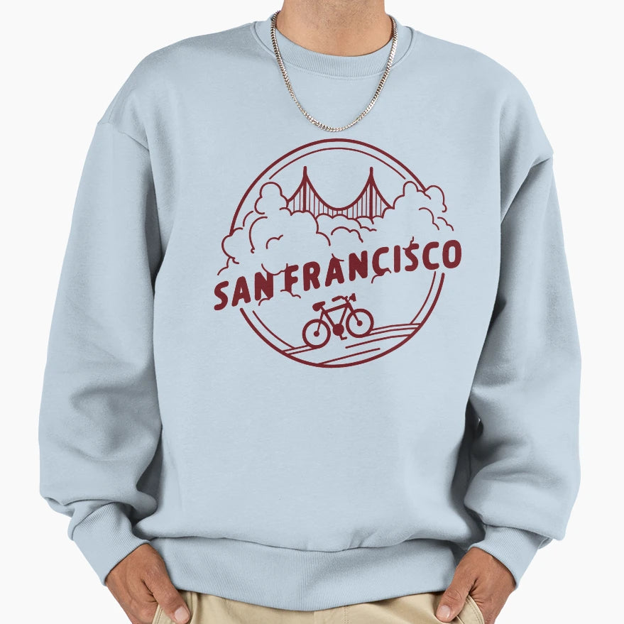 San Francisco California Bike Sweatshirt - Graphic Print Unisex - T-Shirt, Sweatshirt, Hoodie