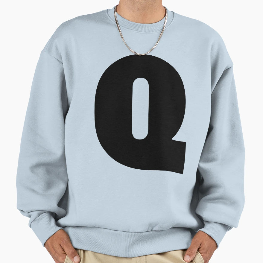 Alphabet Q Uppercase Letter Q Sweatshirt - Casual Everyday Wear Men Women - T-Shirt, Sweatshirt, Hoodie