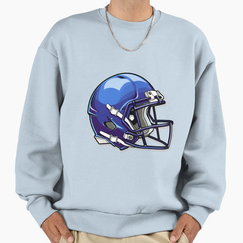 Blue Football Helmet Sweatshirt - Trendy Graphic Men Women - T-Shirt, Sweatshirt, Hoodie