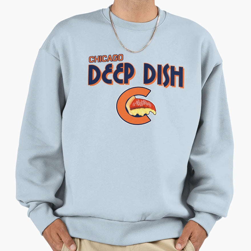 Chicago Deep Dish Wordmark Sweatshirt - Novelty Apparel Unisex - T-Shirt, Sweatshirt, Hoodie
