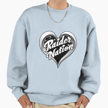 Raider Nation Heart Stars Sweatshirt - Trendy Graphic for Adults - T-Shirt, Sweatshirt, Hoodie