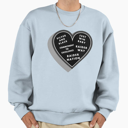 Raider Quotes Heart Sweatshirt - Unique Graphic Men Women - T-Shirt, Sweatshirt, Hoodie