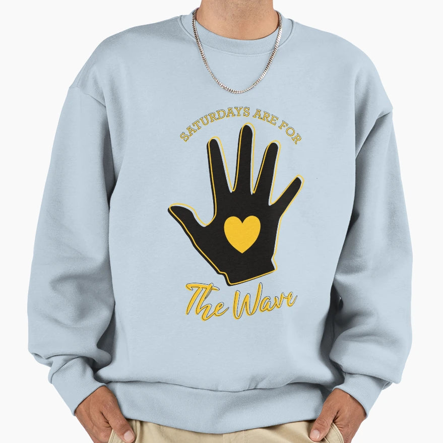 Saturdays Are Wave Black And Sweatshirt - Casual Everyday Wear Men Women - T-Shirt, Sweatshirt, Hoodie