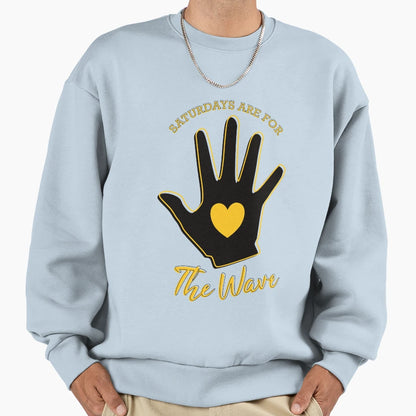 Saturdays Are Wave Black And Sweatshirt - Casual Everyday Wear Men Women - T-Shirt, Sweatshirt, Hoodie