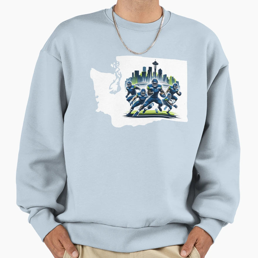Seattle Football Sweatshirt - Minimalist Print for Adults - T-Shirt, Sweatshirt, Hoodie