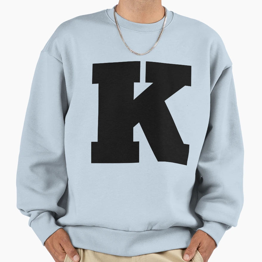 Alphabet K Uppercase Letter K Sweatshirt - Minimalist Print for Adults - T-Shirt, Sweatshirt, Hoodie