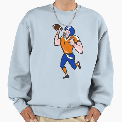 American Football Quarterback Throw Ball Sweatshirt - Graphic Print Unisex - T-Shirt, Sweatshirt, Hoodie