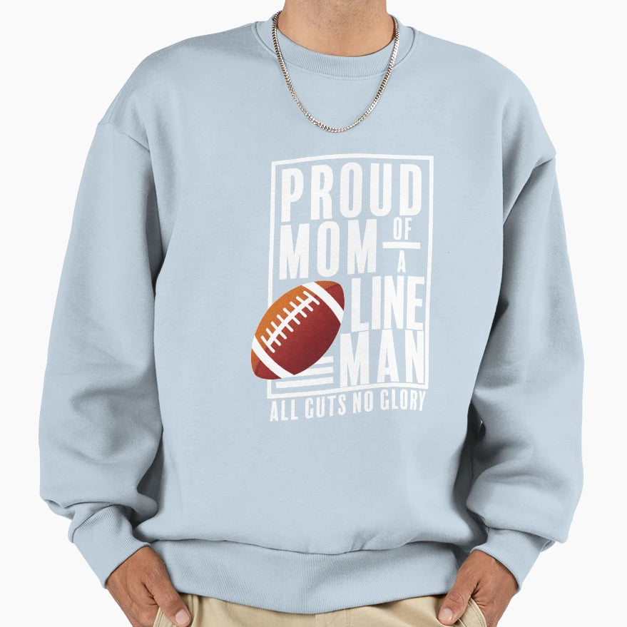 Proud Mom Football All Guts No Glory T-Shirt - Novelty Apparel Unisex - T-Shirt, Sweatshirt, Hoodie