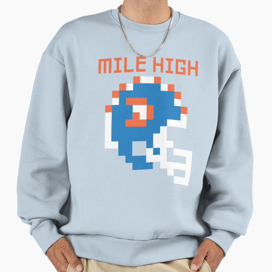 Broncos Mile High 8 Bit Sweatshirt - Aesthetic Graphic Men Women - T-Shirt, Sweatshirt, Hoodie