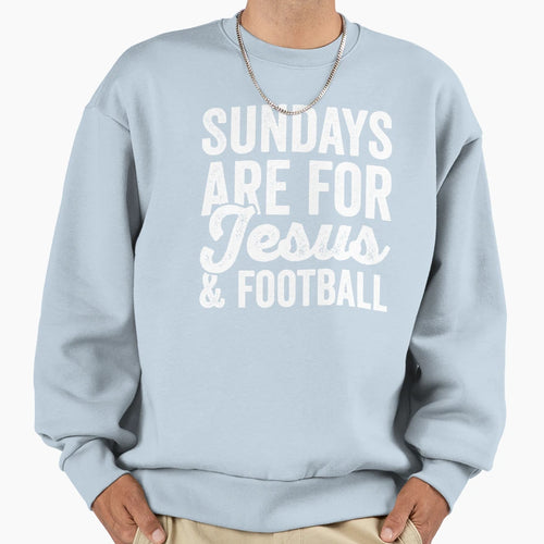 Sundays Are Football And Jesus T-Shirt - Minimalist Print Men Women - T-Shirt, Sweatshirt, Hoodie