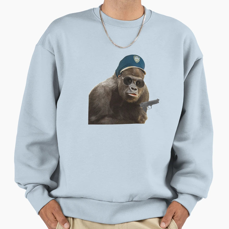 Funny Gorilla Cop Police Sweatshirt - Streetwear Style Unisex - T-Shirt, Sweatshirt, Hoodie