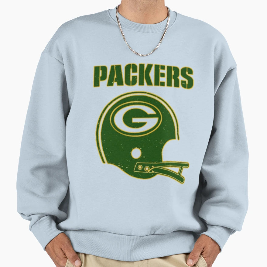Green Bay Helmet Sweatshirt - Aesthetic Graphic for Adults - T-Shirt, Sweatshirt, Hoodie