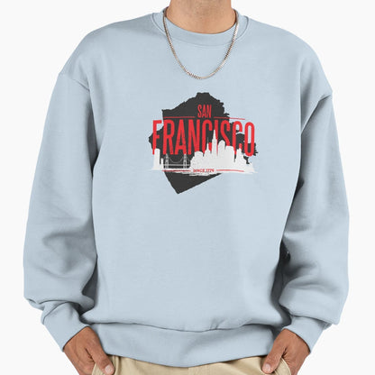 San Francisco Skyline Souvenir Sweatshirt - Casual Everyday Wear Unisex - T-Shirt, Sweatshirt, Hoodie