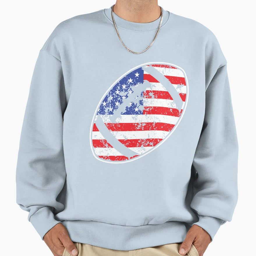 Football American Flag Sweatshirt - Casual Everyday Wear Men Women - T-Shirt, Sweatshirt, Hoodie