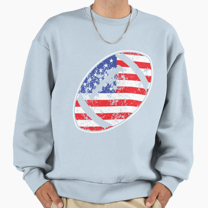 Football American Flag Sweatshirt - Casual Everyday Wear Men Women - T-Shirt, Sweatshirt, Hoodie