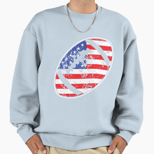 Football American Flag Sweatshirt - Casual Everyday Wear Men Women - T-Shirt, Sweatshirt, Hoodie