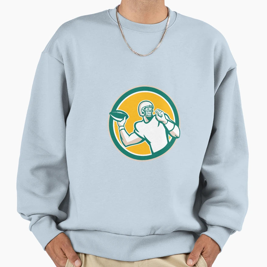 American Football Qb Throwing Circle Sweatshirt - Fun Novelty Design Unisex - T-Shirt, Sweatshirt, Hoodie