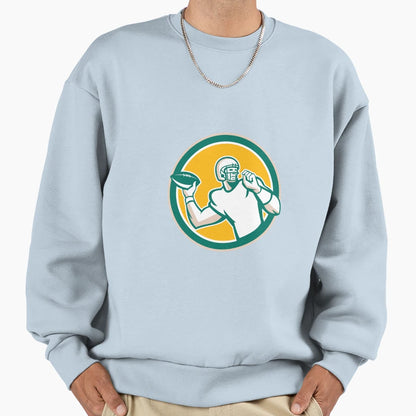 American Football Qb Throwing Circle Sweatshirt - Fun Novelty Design Unisex - T-Shirt, Sweatshirt, Hoodie