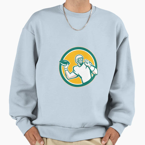 American Football Qb Throwing Circle Sweatshirt - Fun Novelty Design Unisex - T-Shirt, Sweatshirt, Hoodie