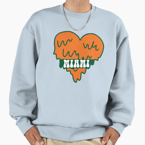 University Miami Heart Sweatshirt - Graphic Print Unisex - T-Shirt, Sweatshirt, Hoodie