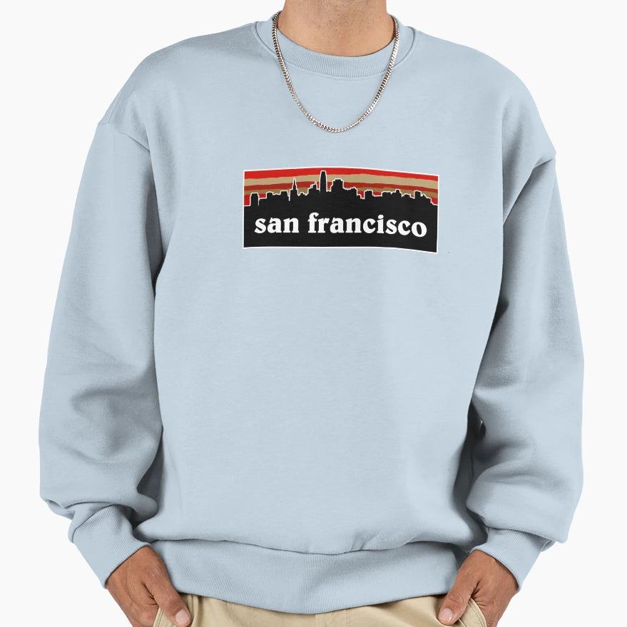 San Francisco Cityscape Football Sweatshirt - Casual Everyday Wear Unisex - T-Shirt, Sweatshirt, Hoodie