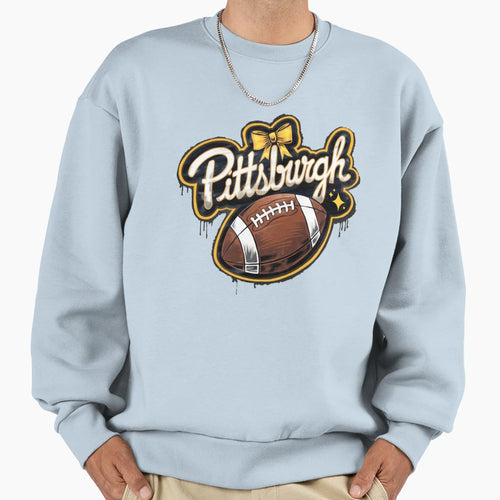 Pittsburgh Football Black Yellow Sweatshirt - Graphic Print Unisex - T-Shirt, Sweatshirt, Hoodie