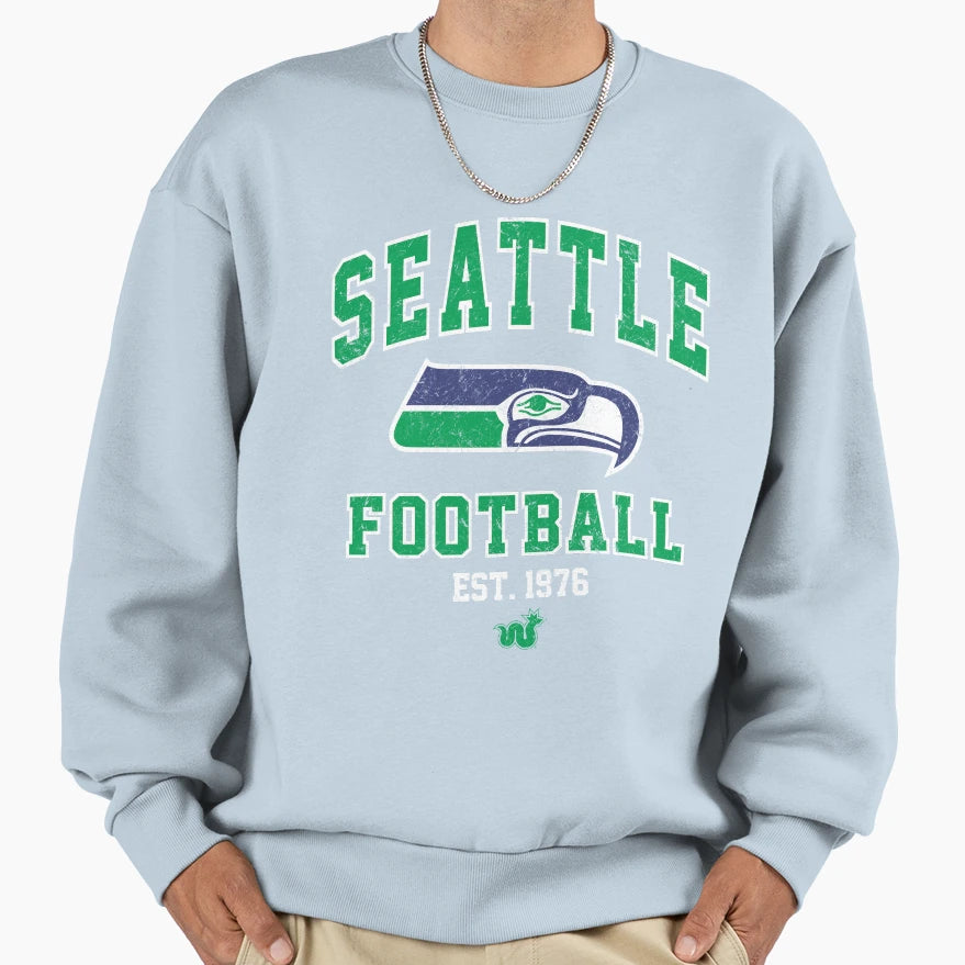Seattle 12 Sea Hawk Football Throwback Sweatshirt - Trendy Graphic Unisex - T-Shirt, Sweatshirt, Hoodie
