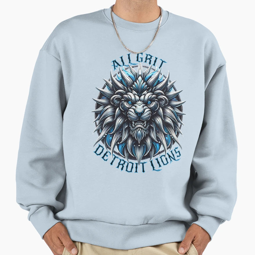 All Grit Detroit Lions Ii Sweatshirt - Trendy Graphic Unisex - T-Shirt, Sweatshirt, Hoodie