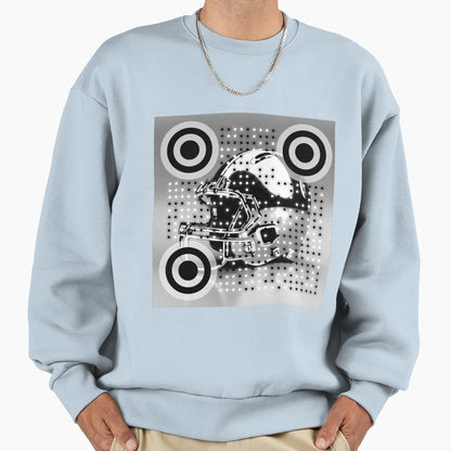 Silver Football Helmet Qr Code Sweatshirt - Fun Novelty Design Men Women - T-Shirt, Sweatshirt, Hoodie