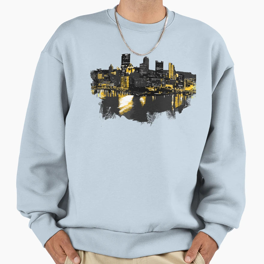 Pittsburgh Downtown Triangle Sweatshirt - Novelty Apparel for Adults - T-Shirt, Sweatshirt, Hoodie