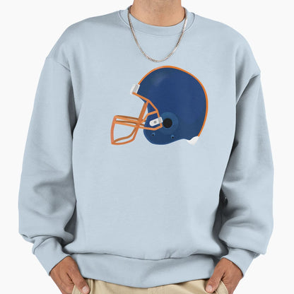 Blue American Football Helmet Sweatshirt - Novelty Apparel for Adults - T-Shirt, Sweatshirt, Hoodie