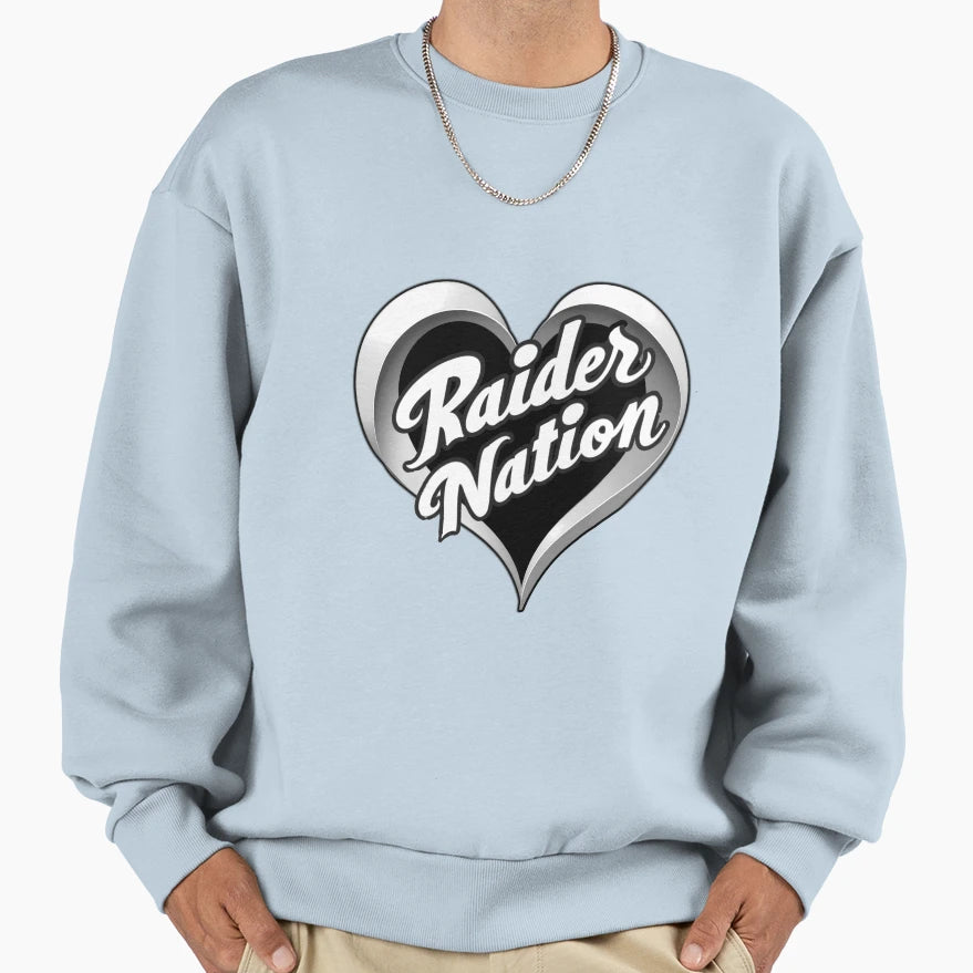 Raider Nation Heart Sweatshirt - Unique Graphic for Adults - T-Shirt, Sweatshirt, Hoodie