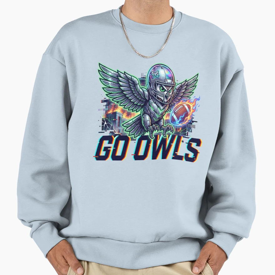 Legendary Owl Rising From Flames Sweatshirt - Minimalist Print for Adults - T-Shirt, Sweatshirt, Hoodie