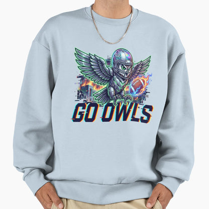 Legendary Owl Rising From Flames Sweatshirt - Minimalist Print for Adults - T-Shirt, Sweatshirt, Hoodie